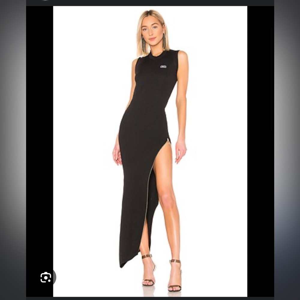 GCDS LONG ASYMMETRICAL ZIP DRESS size small/medium ⛓️black w/ gold hardware ⚜️